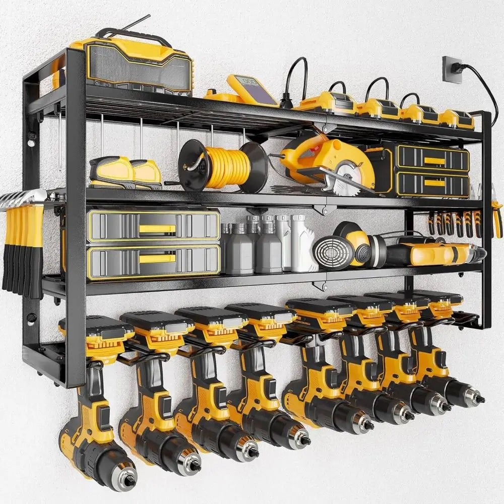Steel Wall-Mounted Tool Rack 3-Layer Foldable Heavy Duty Organizer Wall-Mounted Tool Rack Richie's