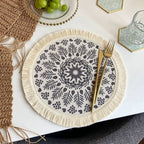 Bohemian Round Woven Placemat – Heat Resistant & Non-Slip Tassel Woven Placemat Richie's