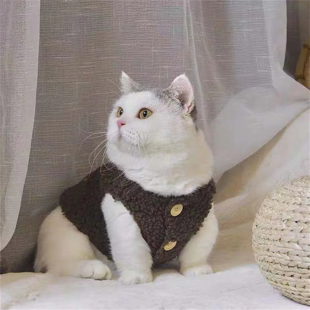 Cozy Fleece Pet Sweatshirt Vest for Cats & Small Dogs Pet Fleece Vest Richie's Coffee-2XL