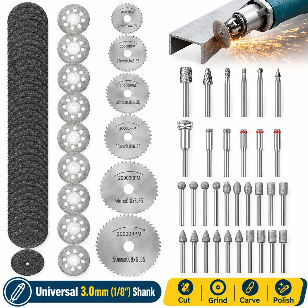 Rotary Tool Accessories Set – HSS Blades, Diamond Wheels & Burrs Rotary Tool Accessory Set Richie's