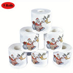 5 Rolls Christmas Toilet Paper – Santa Holiday Design Napkins Novelty Holiday Paper Richie's Christmas chimney