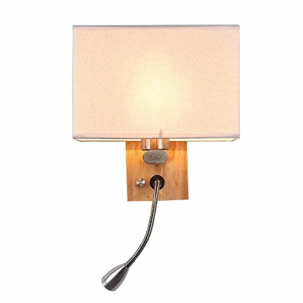 Swing Arm Wall Sconce E26/E27 Fabric Shade LED Lamp & Switch Wall Sconce Lamp Richie's