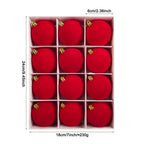 12pcs Flocked Christmas Ball Ornaments Vintage 6cm Set Christmas Ball Ornaments Richie's