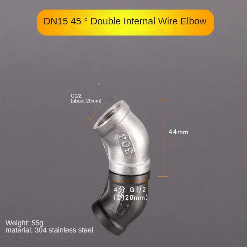1/2" 304 Stainless Steel Pipe Fittings – Tee, Elbow & Connector Pipe Fitting Richie's 45 degree elbow-1 1/2"