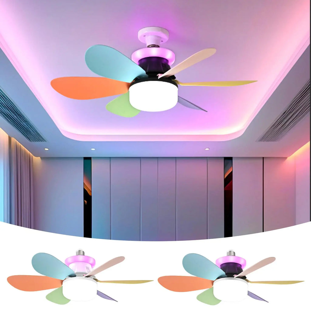 Ceiling Fan with Light & Remote – RGB Dimmable 3-Speed LED LED Ceiling Fan Richie's