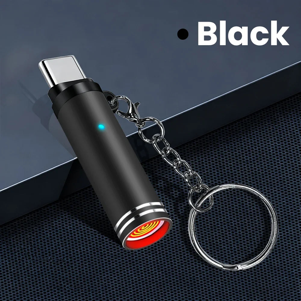 Type-C Mini Windproof Lighter for iPhone 15-17 | Air Blast USB Lighter Richie's black