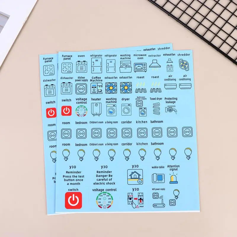 Waterproof Circuit Breaker Labels – Electric Box Sticker Sheets Electrical Panel Labels Richie's blue 2sheets