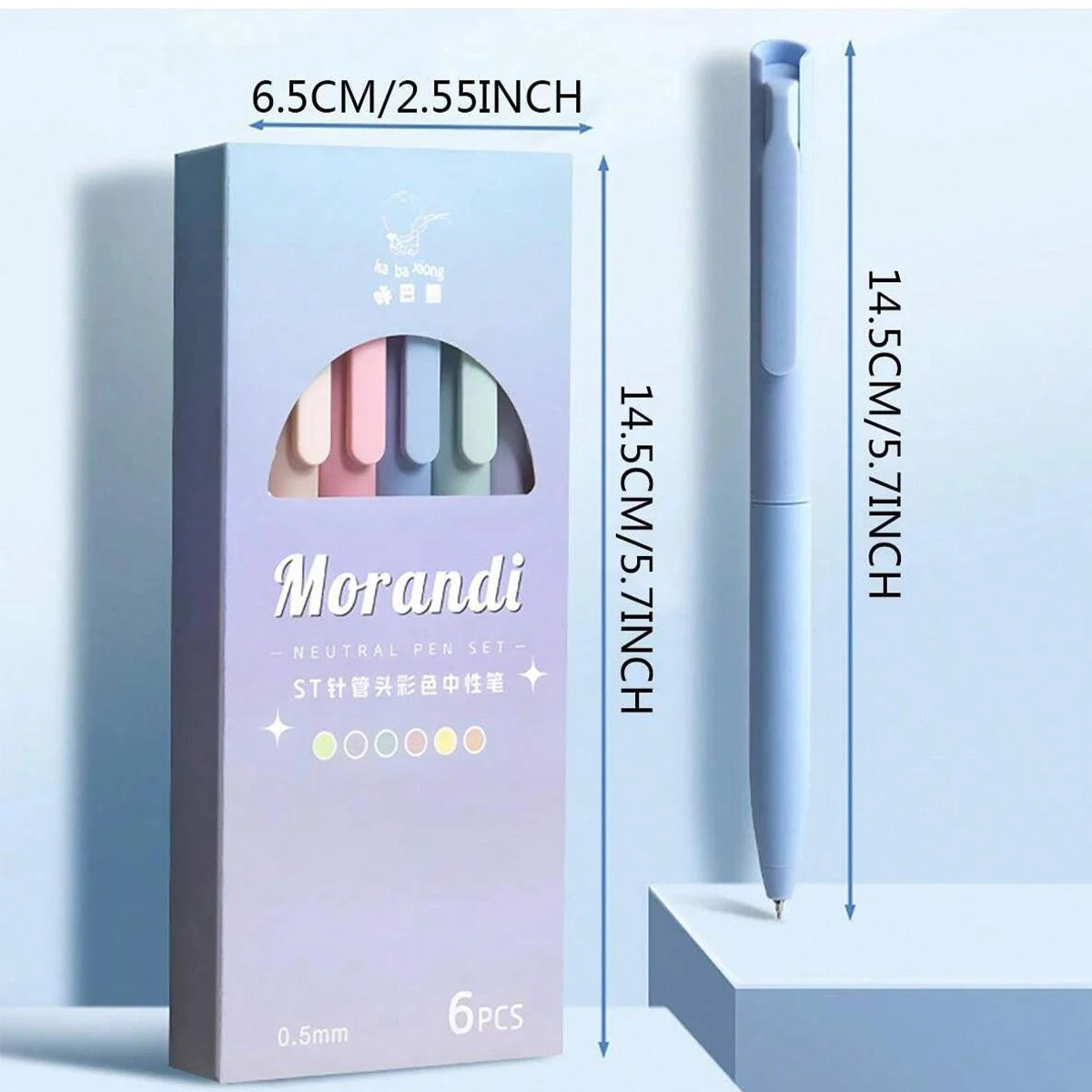 6-Pack Morandi Pastel Retractable Gel Pens – 0.5mm Fine Point Gel Pens Set Richie's