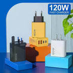 120W 4-Port USB-C Fast Charger Station PD QC3.0 Travel Adapter USB-C Wall Charger Richie's