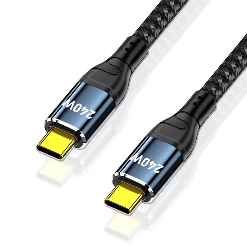 240W PD Fast Charging Braided USB-C Cable – Straight & Right Angle USB-C Charging Cable Richie's