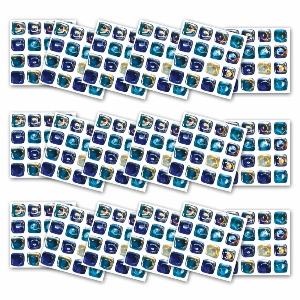 18pcs Peel & Stick PVC Mosaic Wall Tiles – 3.93in Adhesive Wall Tile Stickers Richie's Cat Eye Square
