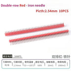 10PCS Color Gilded Pin Headers 2.54mm Single & Double Row Set PCB Pin Headers Richie's Red Iron2 10PCS