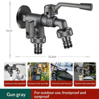 2-Way Freeze-Proof Outdoor Garden Faucet – Dual Outlet Zinc Alloy Garden Water Faucet Richie's A