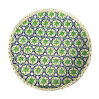 Bohemian Bamboo Woven Fruit Basket – Handwoven Round Tray Bamboo Woven Basket Richie's Green 25cm