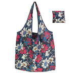 Reusable Foldable Tote Bag – Large Eco Grocery Shopping Bag Reusable Tote Bag Richie's Navy Blue Flower
