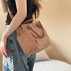 Large Corduroy Tote Bag – Women's Shoulder Bag for Work & College Corduroy Tote Bag Richie's Brown
