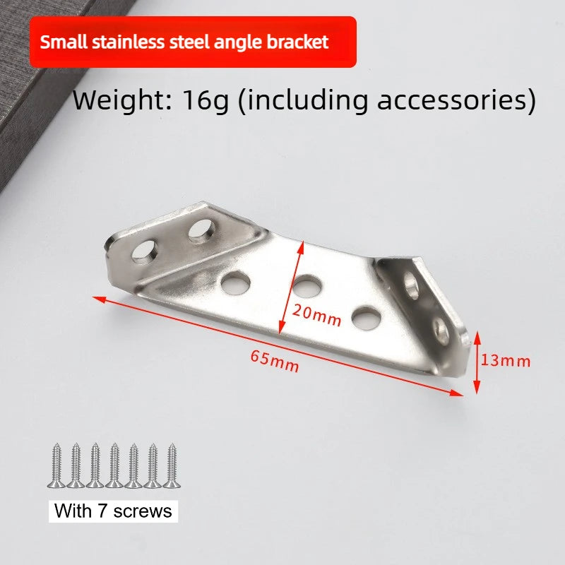 10-Set 90° Stainless Steel Corner Brackets with Screws for Furniture Corner Bracket Set Richie's steel-1.6-10sets