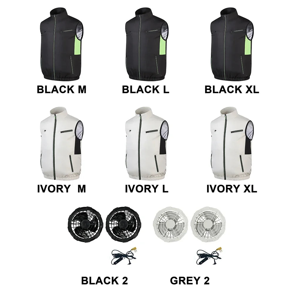 APWIKOGER Cooling Fan Vest – USB Wearable Vest for Summer Outdoor Cooling Fan Vest Richie's