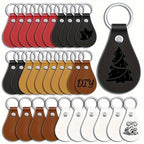 10pcs PU Leather Key Fob Blanks – Laser Engraving Keychain Kit Leather Keychain Blanks Richie's