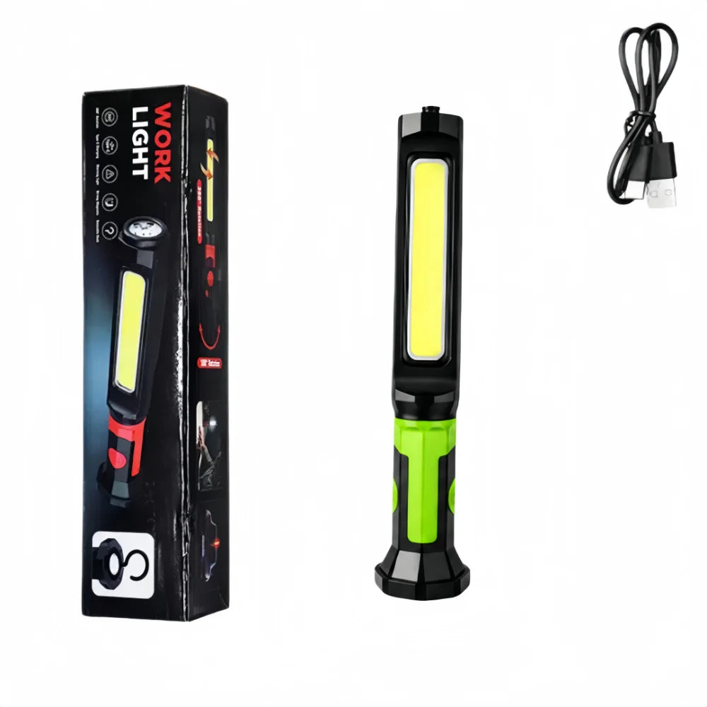Magnetic Rechargeable COB LED Work Light – IPX4 Waterproof LED Work Light Richie's Single Headed-Green