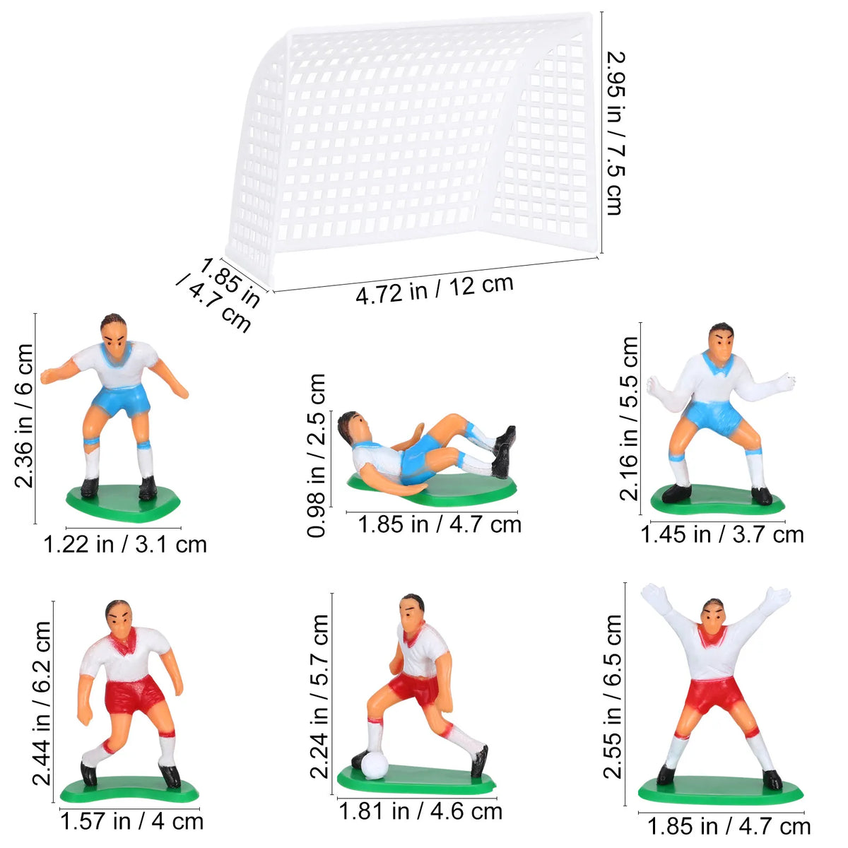 8-Piece Football Cake Topper Set – Soccer Players & Goals Cake Topper Set Richie's