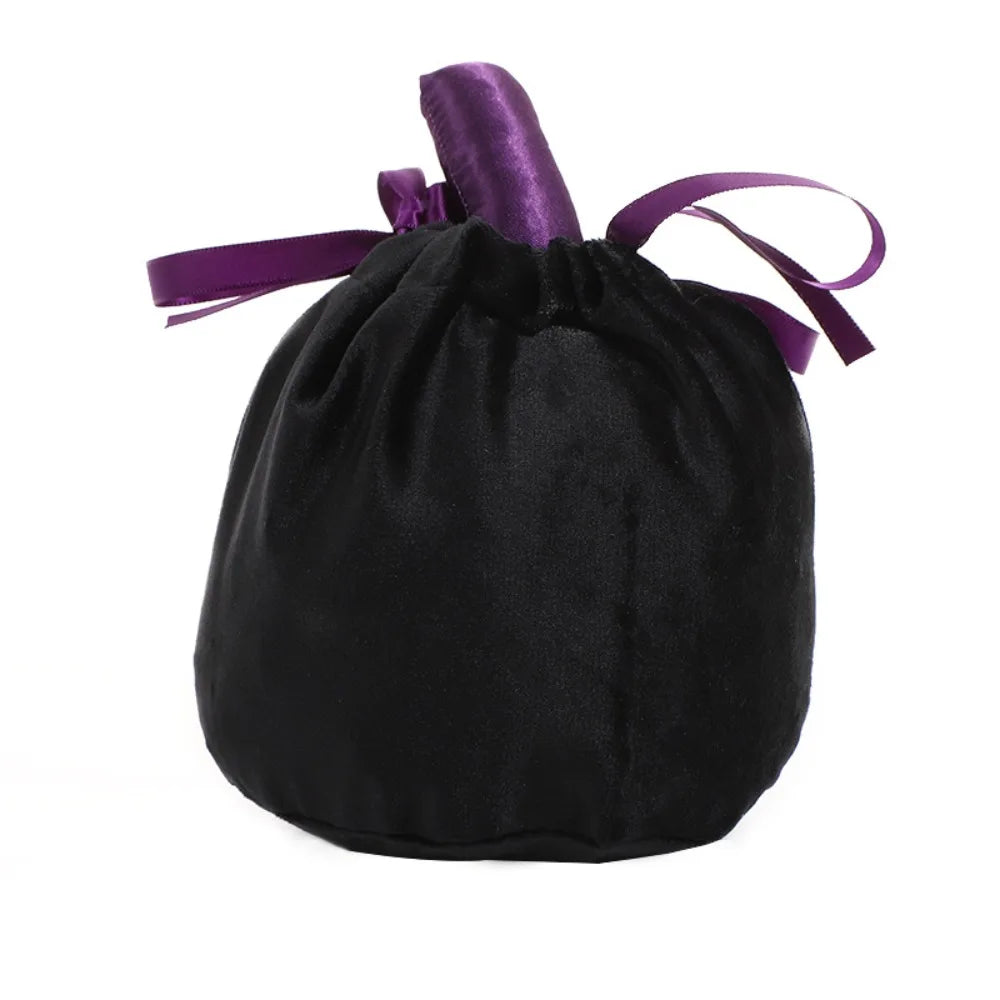 Halloween Pumpkin Candy Bag – Velvet Trick or Treat Gift Bag Halloween Candy Bag Richie's Black 13-15cm