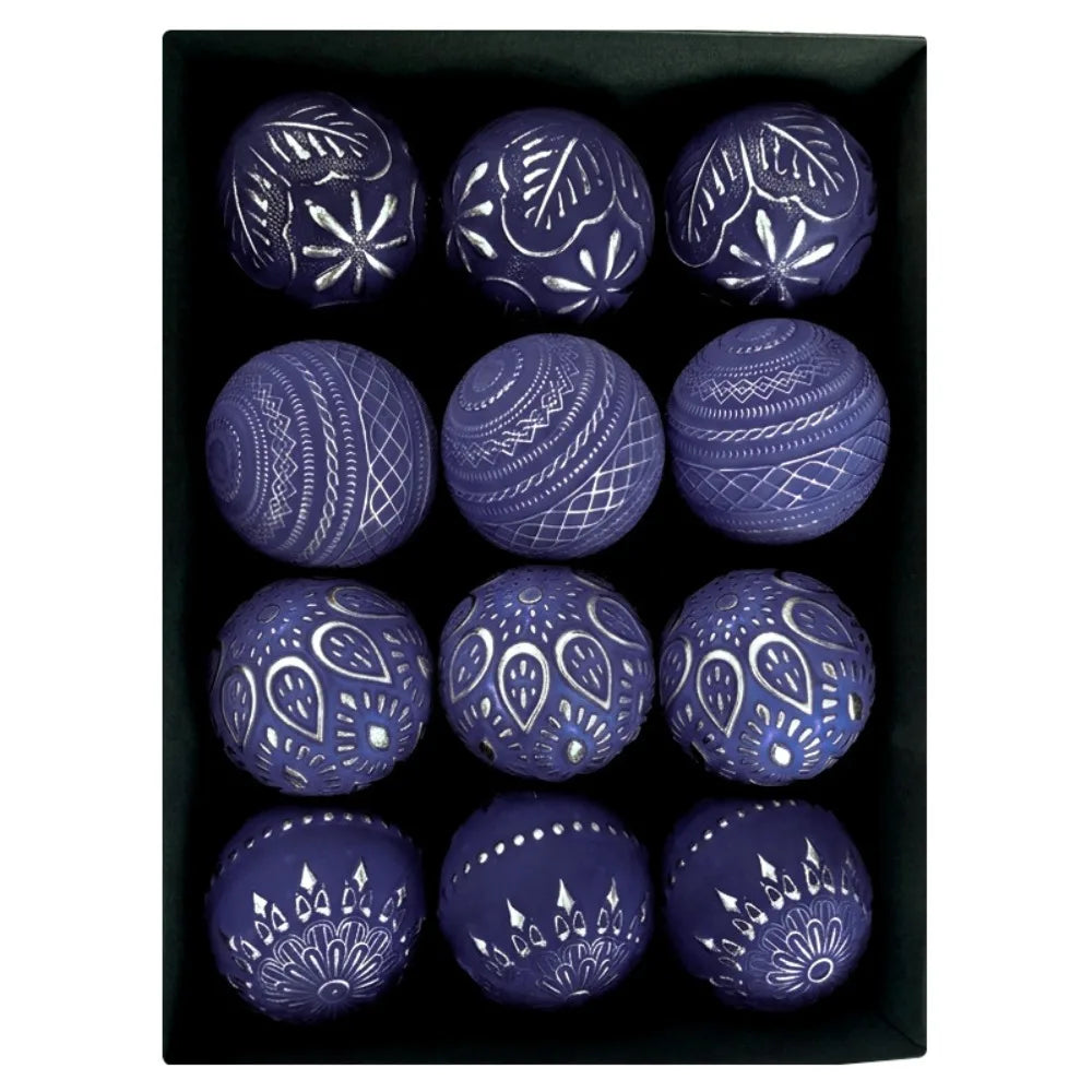 12 Antique-Style Christmas Ball Ornaments – Classic 8cm Baubles Christmas Tree Ornaments Richie's 6 8cm