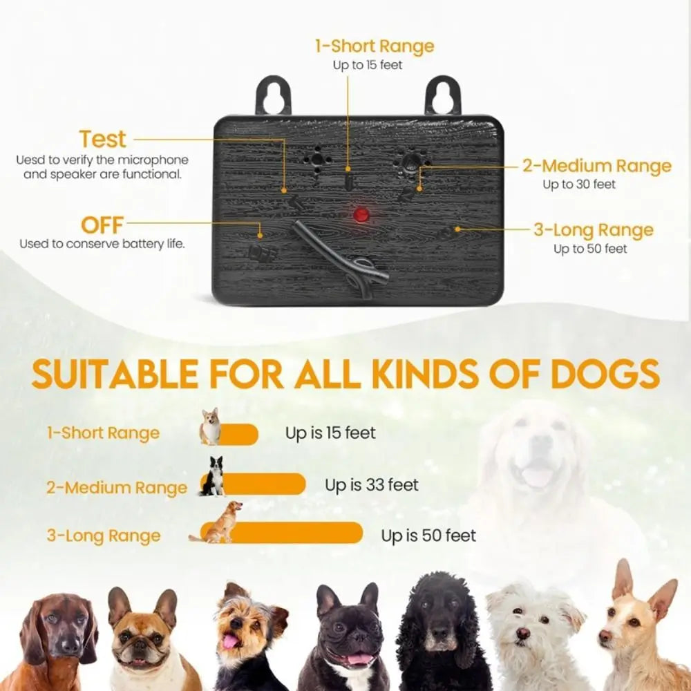 50ft Ultrasonic Dog Bark Deterrent – 3 Modes, 270° Coverage Dog Bark Deterrent Richie's