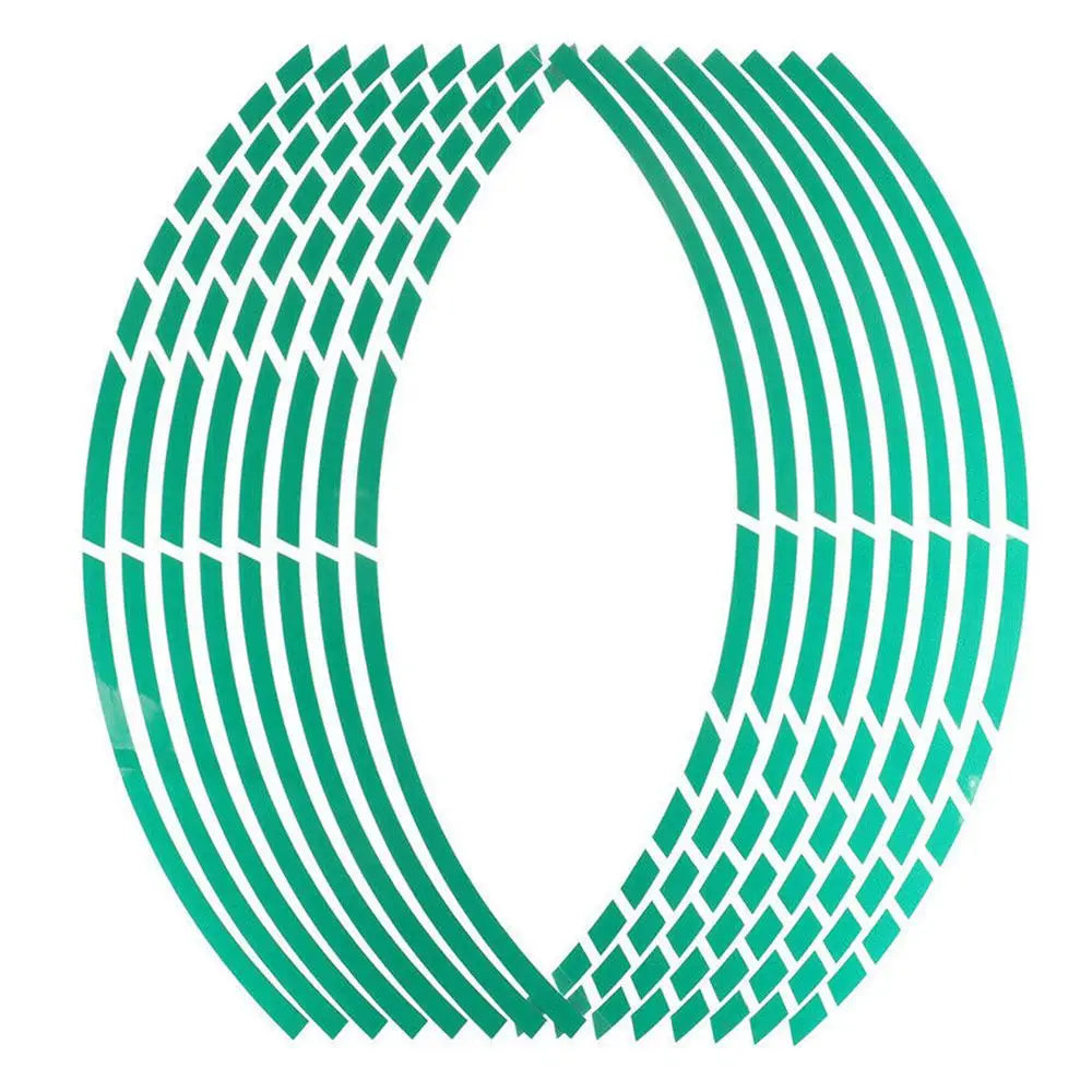 Reflective Wheel Rim Tape Sticker Strips for Motorcycle & Bike Wheel Rim Sticker Richie's green