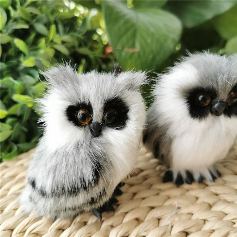 Grey & White Furry Foam Owl Figurine – Indoor & Outdoor Décor Decorative Figurine Richie's