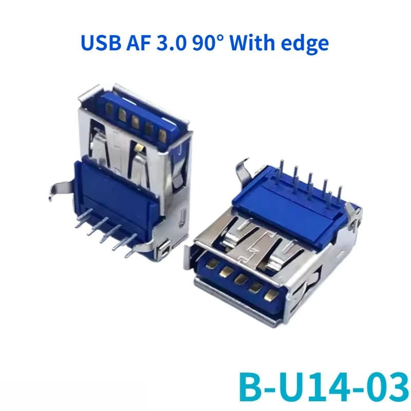5-Pack USB 3.0 Female Sockets – 90° & 180° Type-A & Type-B USB Connector Socket Richie's B-U14-03 With 90 5PCS