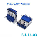 5-Pack USB 3.0 Female Sockets – 90° & 180° Type-A & Type-B USB Connector Socket Richie's B-U14-03 With 90 5PCS