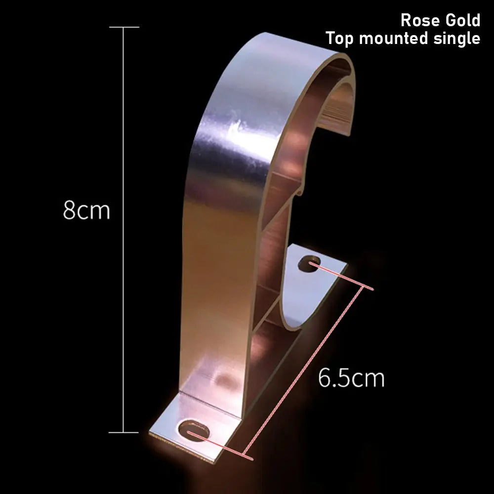 Aluminum Curtain Rod Bracket – Single & Double Hang Curtain Rod Bracket Richie's RoseGold-Top mounted