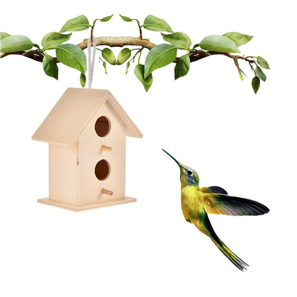 Wooden Birdhouse Dual Entrance Holes Garden Décor Nesting Box Decorative Birdhouse Richie's