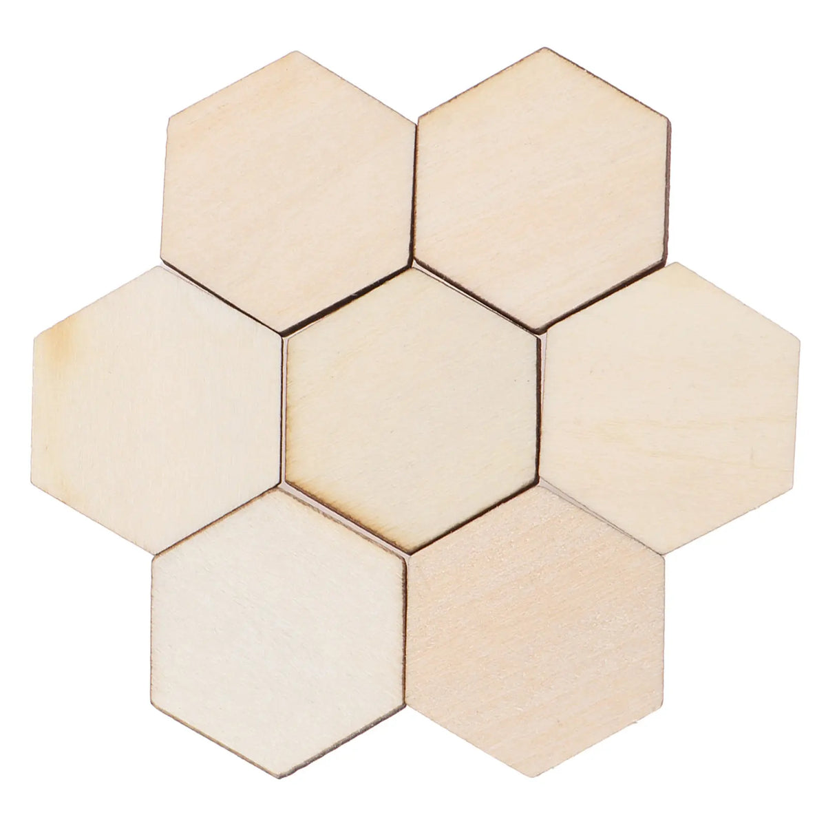 100Pcs Beech Wood Hexagon Craft Pieces for DIY Decor & Ornaments Wood Craft Shapes Richie's Default Title