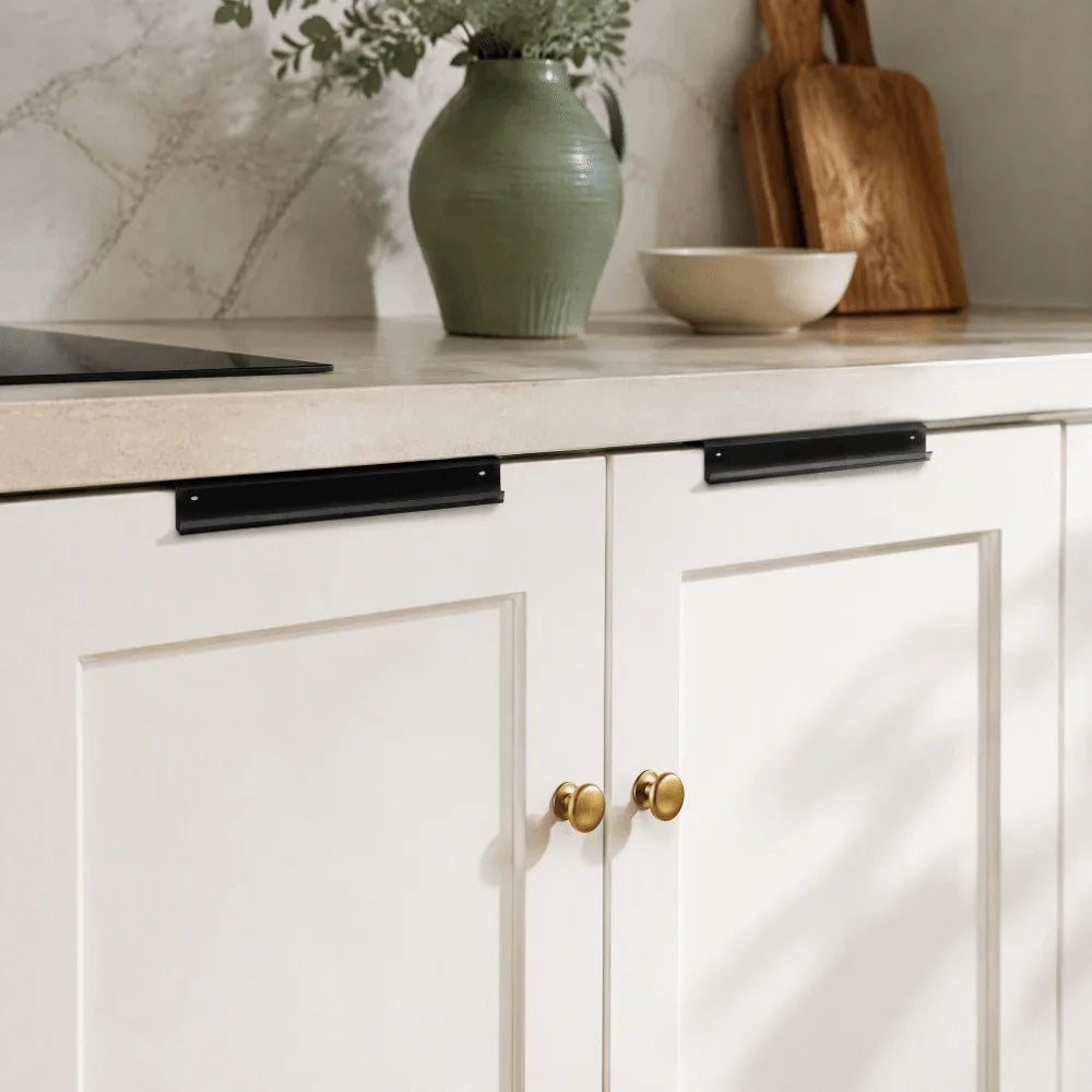10pcs Black Aluminium Cabinet Edge Pulls Concealed Drawer Handles Cabinet Edge Pulls Richie's