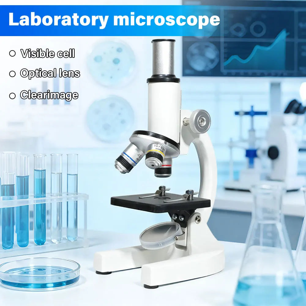 Monocular Compound Microscope 64X–2400X for Kids & Students Compound Microscope Richie's