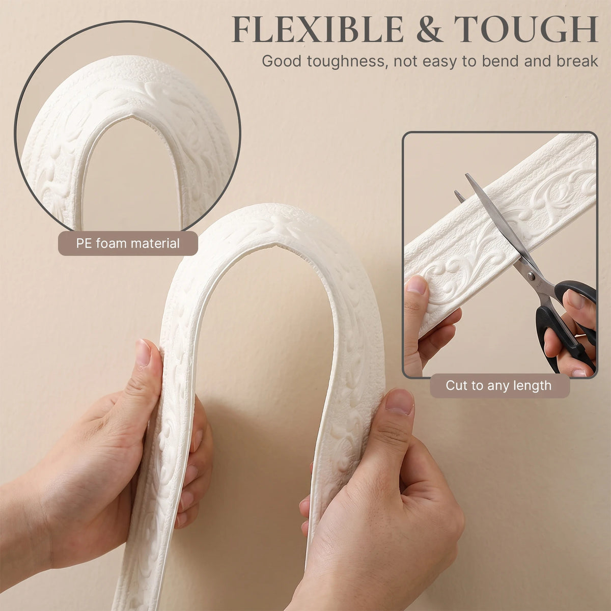 3D Foam Peel & Stick Wall Molding Trim 10M – Crown Border Wall Molding Trim Richie's
