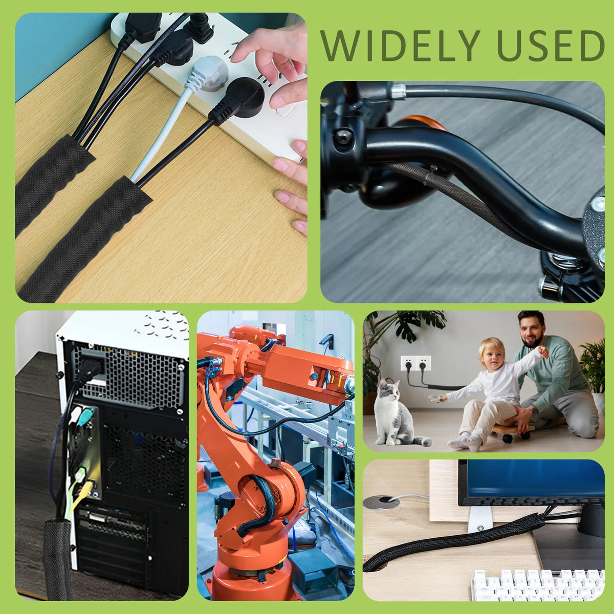 6M Self-Closing Braided Cable Management Sleeve – 20mm Cable Management Sleeve Richie's
