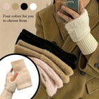 Women's Soft Warm Fingerless Winter Gloves – Elastic Fit, White Fingerless Winter Gloves Richie's