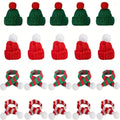 20PCS Mini Christmas Hats & Scarves Set – DIY Holiday Decorations Christmas Craft Accessories Richie's 20pcs Mixed