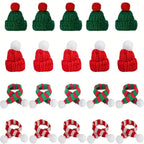 20PCS Mini Christmas Hats & Scarves Set – DIY Holiday Decorations Christmas Craft Accessories Richie's 20pcs Mixed