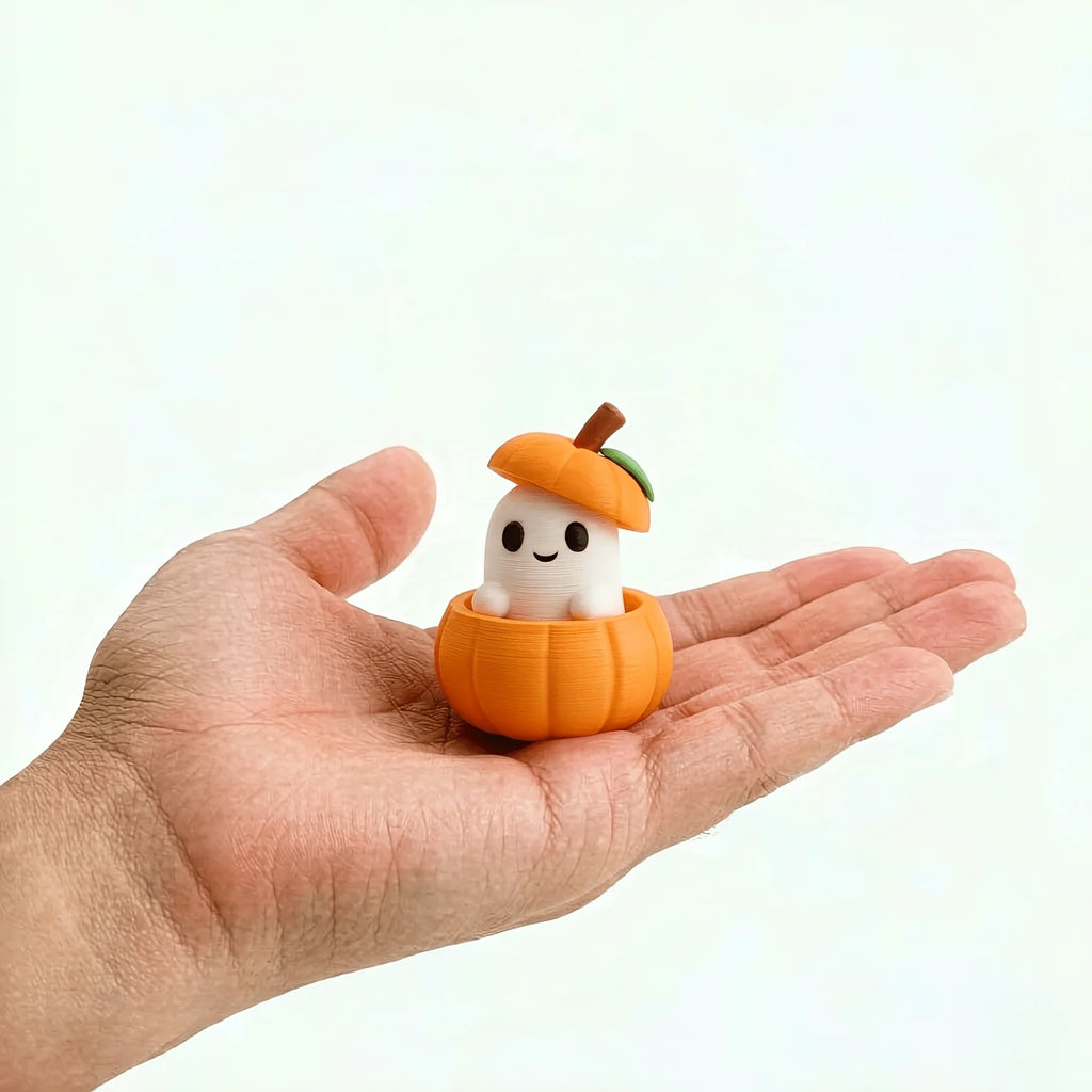 3D-Printed Halloween Pumpkin Ghost Figurine Desktop Decor Set Halloween Figurine Set Richie's