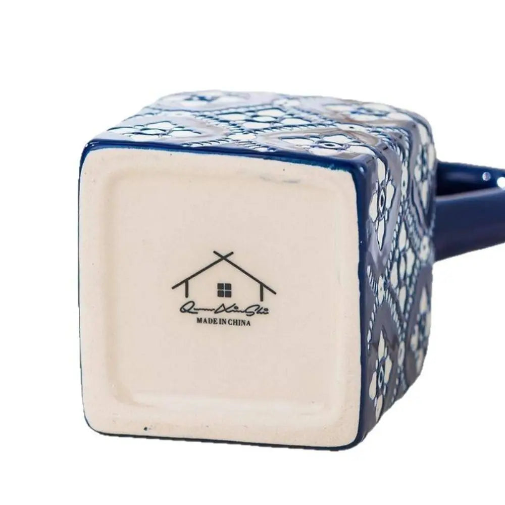 Blue Printed Ceramic Oil & Vinegar Pot with Handle 250ml Ceramic Oil Pot Richie's
