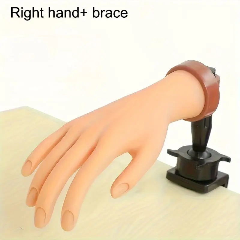 Practice Nail Hand with Desktop Bracket | Mannequin Training Nail Practice Hand Richie's Right and brace