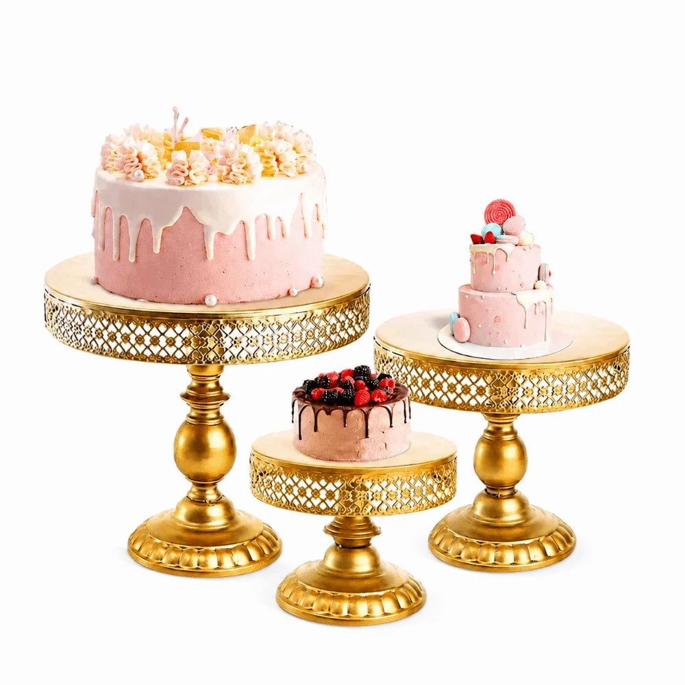 Stainless Steel Lace Dessert Stand – Gold Cake Display Tray Cake Dessert Stand Richie's