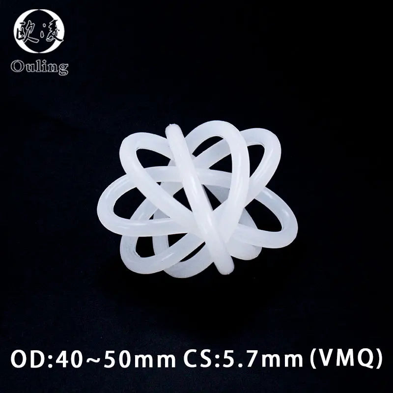 5-Pack White VMQ Silicone O-Rings CS5.7mm OD30–50mm Gasket Silicone O-Ring Gasket Richie's