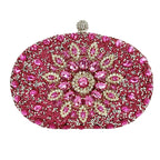 Flower Rhinestone Evening Clutch Bag with Chain – Prom & Wedding Evening Clutch Bag Richie's Pink 20x5x15cm