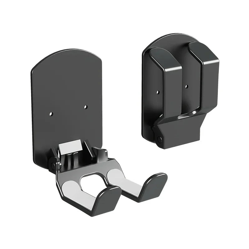 FUCHU Adhesive Headphone Stand Under-Desk Wall Mount Hanger Headphone Stand Mount Richie's Black foldable