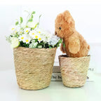 Handwoven Straw Flower Pot Basket – Eco Home Decor Planter Woven Planter Basket Richie's